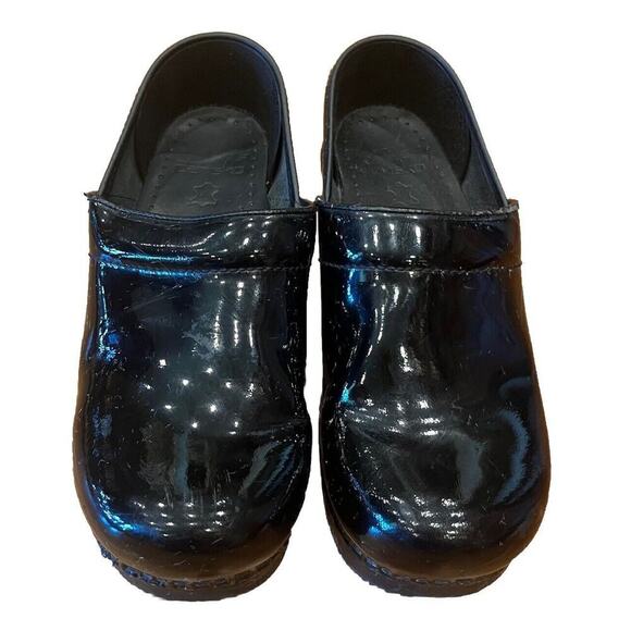 Dansko Patent Leather Clog Shoes Size 37/7 Women’s Black Slip On - Picture 1 of 8